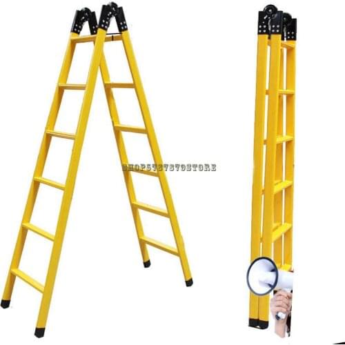 Ladder Household Folding Ladder 2m Herringbone Ladder Joint Head Thickening Steel Pipe Dual Purpose Engineering Lad