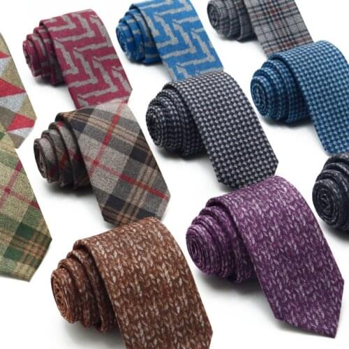 Fashion Mens Colourful Tie Cotton Formal Classic Plaid Ties Necktie Narrow Slim Skinny Cravate Narrow Thick Neckties For Man