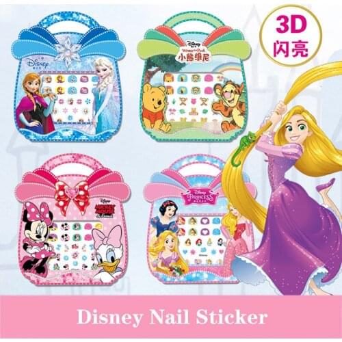 Disney Cartoon Stickers Disney Frozen 2 Mickey Winnie the Pooh The Lion King Makeup Toys Children Removable Nail Stickers Toys