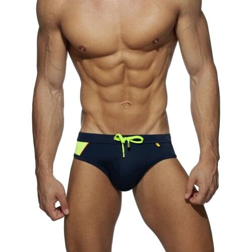 Mens Racing Side Swim Brief Drawstring Bikini Sport Swimsuit Splice Team Colors Surf Swimwear Beach Shorts Pouch Beachwear