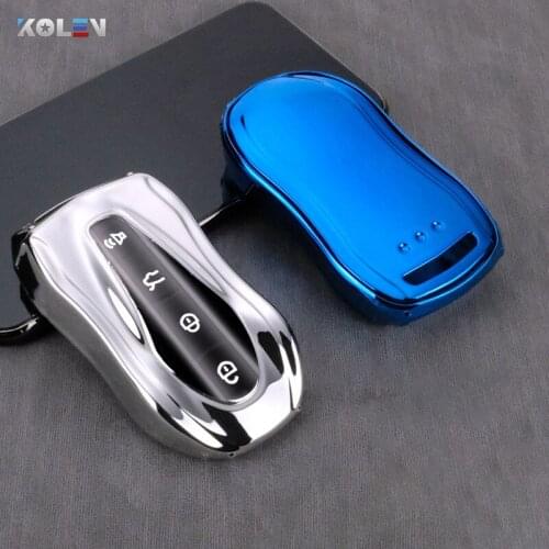 Soft TPU Car Remote Key Case Cover Holder Shell For Geely New Emgrand GS X6 SUV EC7 Car Styling Accessories Fob Buckle Keychain
