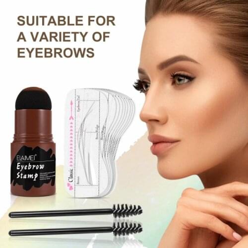 Brow Stamp Shaping Kit Eyebrow Powder Seal Lazy Quick Draw Waterproof Long Lasting Hair Line Contour Eye Eyebrow Stick TSLM1