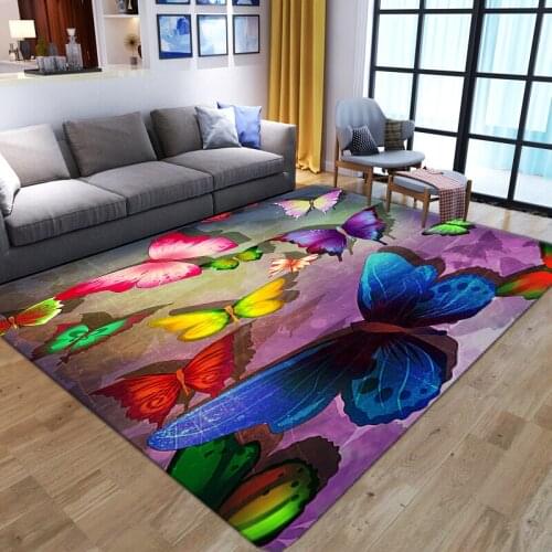 New Butterfly pattern Carpets for Living room Bedroom Area Rugs Child Room Play Big Rug Cartoon 3D Printing Kids Game Floor Mat