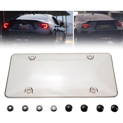 New Arrival 1pc 12X6inch Auto Car Clear Tinted License Plate Cover Smoked Bubble Shield Tag Black for Car Exterior Accessories