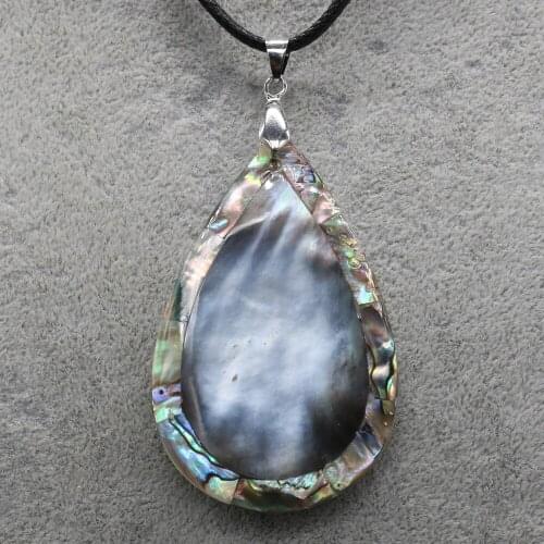 Natural Shell Necklace With Rope Length 55+5cm Exquisite Magic Drop Shape Necklace Pendant For Unisex Jewelry Gifts 35x55mm