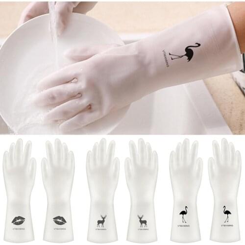 Kitchen Cleaning Gloves PVC Lengthened Plus Dishwashing Gloves Winter Clothes Washing Bowl Antifreeze Cleaning Gloves