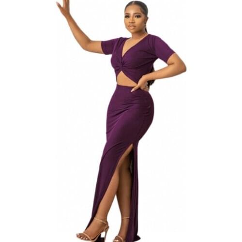 African Maxi Dresses For Women Waist Hollow Out Split Robe 2021 Fashion New Solid Elegant Chic African Party Long Dress Vestidos