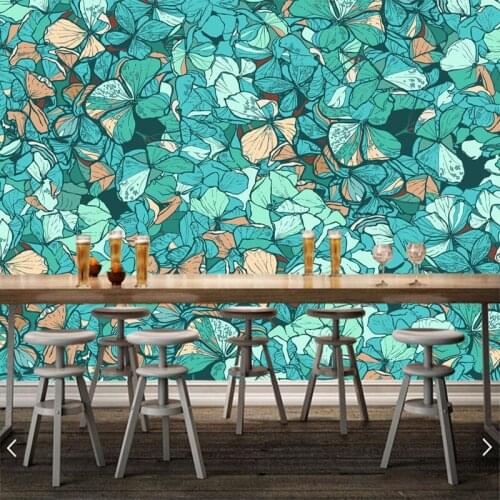 Custom papel de parede graffite, blue flower texture mural used for living room bedroom sofa background decorative wallpaper