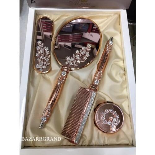 AWESOME GIFT IN GREAT COLOR Your comb set Luxury Mirror Comb Set, 4-piece Dowry Set FREE SHIPPING FREE SHIPPING