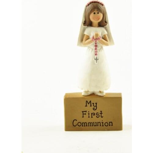Girls First Communion Holy Souvenir gift Christmas Decoration Accessories Ark of Covenant Lady Resin Figurines with white dress