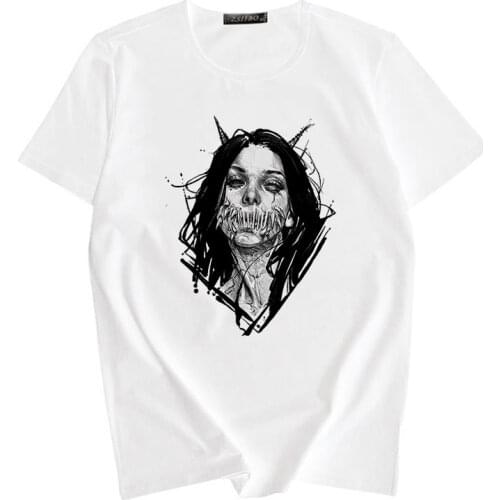 Simple Hipster T shirt Harajuku print women Tshirt 2021 Summer Casual Wild Tshirt White Round Neck short sleeve t-shirt femme