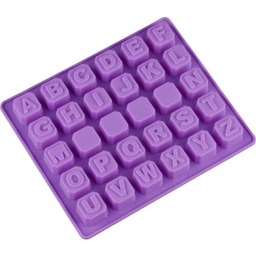 Silicone Mold 26 Letters of The Alphabet Cake Decorating Bakeware Mold Square Chocolate Cooking Tool DIY Wedding Decoration