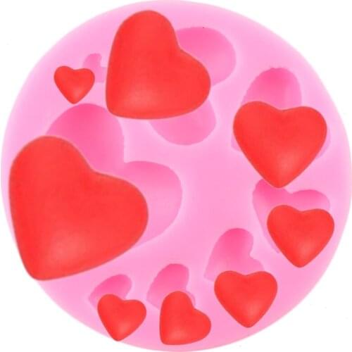 Heart Shape Silicone Molds Chocolate Candy Clay Mold DIY Wedding Cupcake Topper Fondant Cake Decorating Tools Soap Resin Moulds