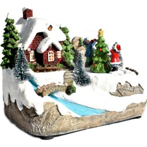 LED Lighting Music Xmas Village House Holiday Decoration Christmas Kids Gift Luminescent Cottage Town Building Hot Sell