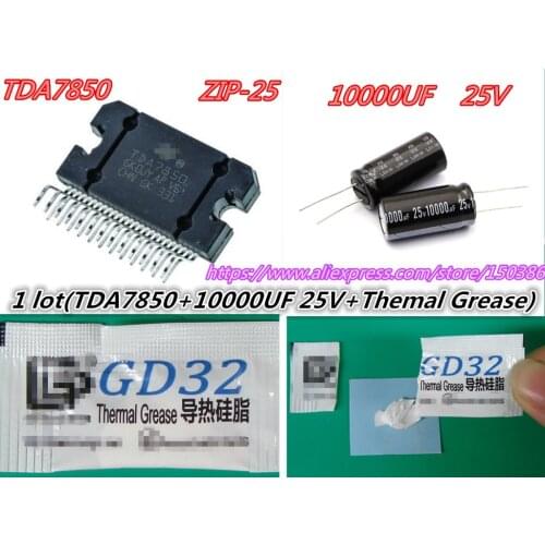 TDA7850 ZIP-25 TDA 7850 + ( 1pcs 10000UF 25V capacitor +1bag thermal grease ) new and original In Stock