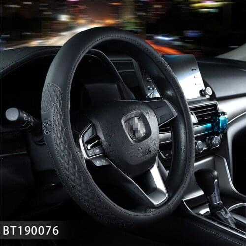 Embossing Leather Car Steering Wheel Covers Case Auto Men Accessories For Nissan Ford Honda BMW HYUNDAI Mazda KIA Toyota