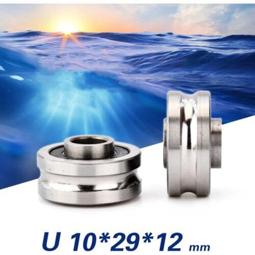 [U1029-12NJ] 10PCS high quality V/U steel U groove type guide rail track pulley rail flute chrome steel bearing wheel 1029UU