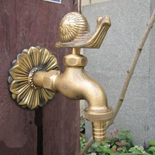 Vidric outdoor garden faucet animal shape Bibcock antique brass snails tap for washing mop/Garden watering Animal faucet