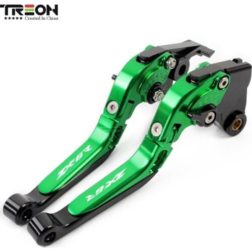 Green Motorcycle Accessories For Kawasaki ZX6R ZX636R ZX-6R ZX 6R 2007-2014 2015 2016 2017 CNC Aluminum Brake Clutch Levers