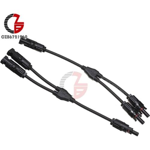 1 Pair Y Type PV Solar Panel Cable Connectors Y Shape Male Female M/F Wire Branch