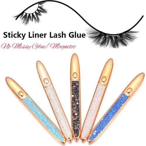 1PC 2 In 1 Self-adhesive Magic Eyelash Eyeliner Waterproof Longlasting Fast Dry Glue Pen Non Magnetic No Glue Eye Makeup Tools