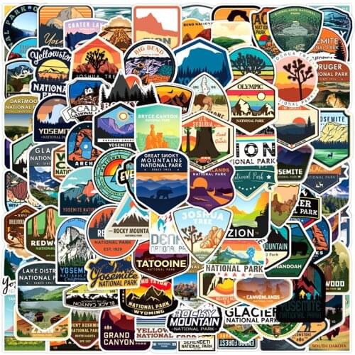 10/30/50pcs/Set Forest Park Scenery Lable Stickers For Luggage Gift Box Notebook Helmet Computer Refrigerator Skateboard Trunk