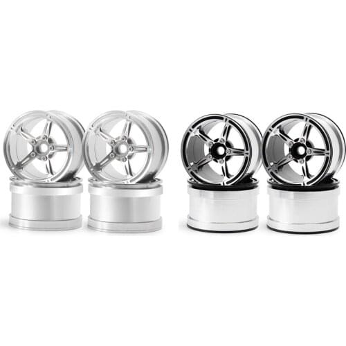 2.2 Inch Metal Beadlock Wheel Rims Silver for Rc Car TRX4 SCX10 II Wraith 90048 RR10 RC Rock Crawler