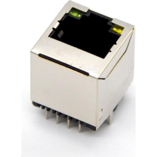 GONGFENG 200PCS New RJ45 Connector With lamp Vertical RJ45 Network Socket 5224-8P8C With Shielding Special Wholesale TO Russia