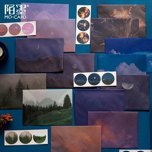 3PCS/PACK Kawaii Cute Litmus Paper Sunset Moon Sea Letter Envelopes Transparent For Gift Wedding Card Scrapbooking Party sl2984