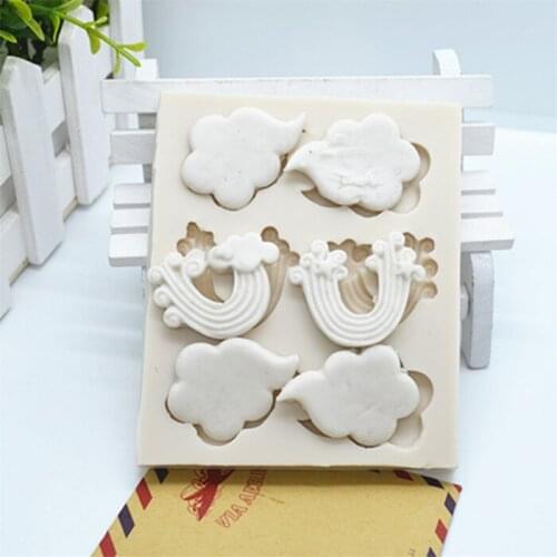 3D Rainbow Fondant Resin Silicone Mold for DIY Pastry Cupcake Cake Dessert Plaster Lace Decoration Baking Tool Kitchen