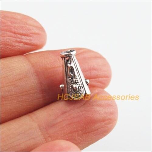 50 New Horn Spacer Tibetan Silver Color Leaf Cone Connectors End Beads 7x13mm