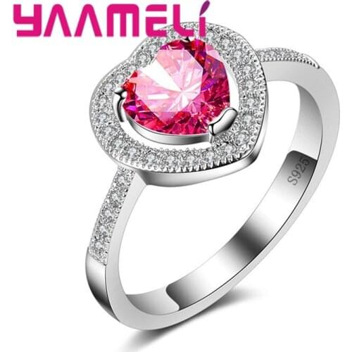 925 Sterling Silver Heart Rings Elegant Ring Jewelry for Anniversary Vintage Jewelry Luxury Christmas Gift Hot Sale