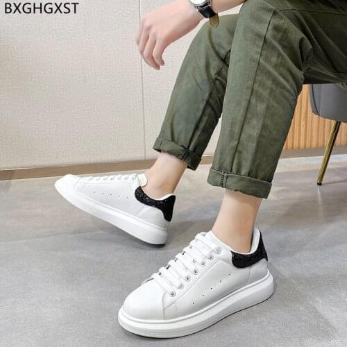 White Sneakers Men Sport Shoes Men Bling Running Shoes Man Fashion Leather Casual Shoes for Man 2021 Zapatillas Hombre Chaussure