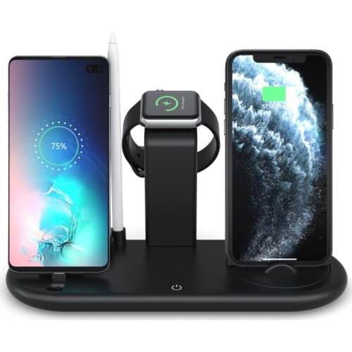 7 in 1 Wireless Charger 10W Qi Fast Charging Station for iPhone X Xs Max XR 8 Apple Watch Airpods Samsun S9 S8 Note8 Cradle
