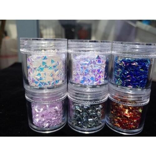 1 Box (10ml) AB Chameleon Unicorn Glitter,Triangle Nail Sequins,Confetti for 3D Nail Art Decorations Nail Flakes UV Gel Polish