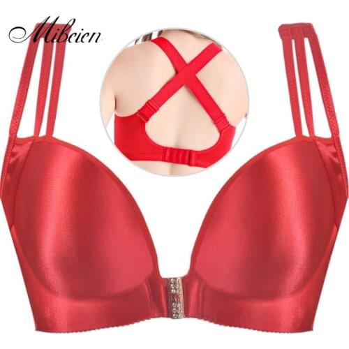 Three independent shoulder straps Plus size bra Front buckle and back buckle design Womens cross beautiful back plus size under
