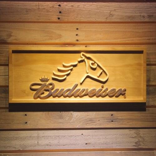 Budweiser Horse Head Beer 3D Wooden Bar Signs