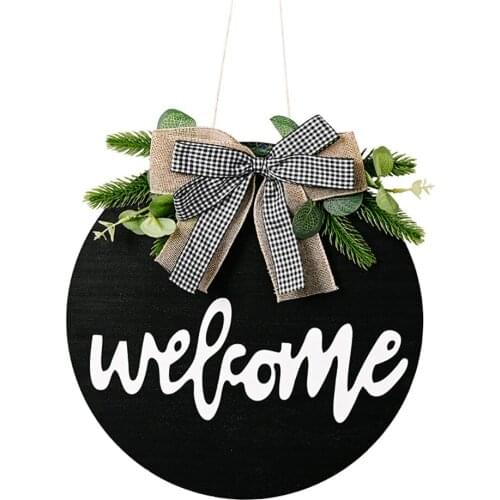 Wooden Sign Decoration Decorative Wreath American Country Diameter 30CM Door Hangers