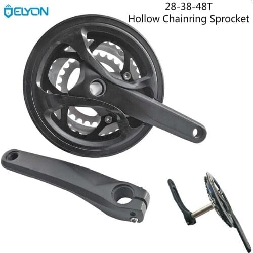 Road Bike Hollow Three Sprockets Crankset 170mm 28-38-48T Crank Chainring Mountain Bicycle MTB Bike Cranksets Suit 7-9-10 Speed