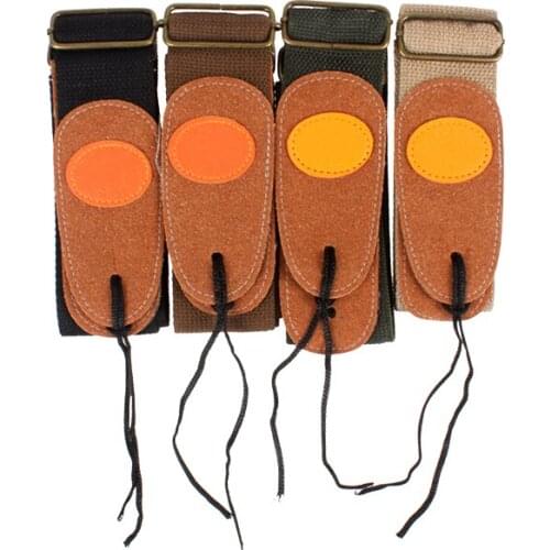 Cotton + Leather Strap for Bass / Acoustic / Electric Folk Guitar