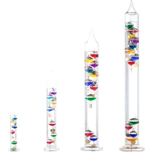 Creative Multi-Colored Spheres Galileo Thermometer Office Living Room Swing Ball Physics Temperature Gauge Home Table N0PA