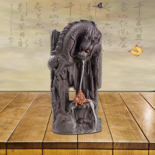 Smoke Waterfall Back Flow Incense Burner Cascade Purple Clay Burner For Buddha Sandalwood Incense Holder Ceramic Home Decoration