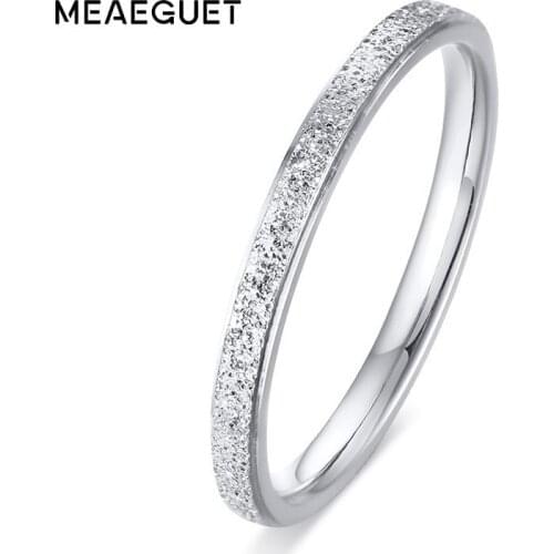 Matt Thin Ring For Women Silver Color Charm Female Ladies Gifts US Size 4 To Size 9