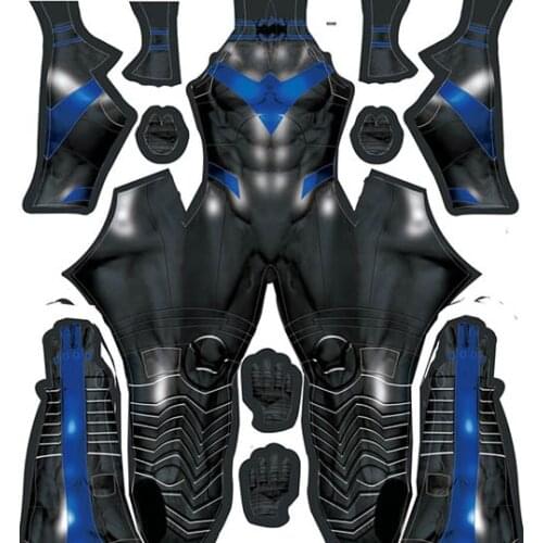 Custom Made Nightwing Cosplay Costume Men 3D Print Spandex Zentai Suit Halloween Bodysuit