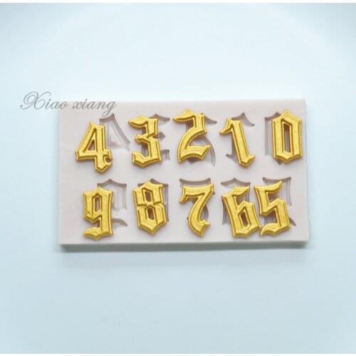 "0-9" Numbers Silicone Cake Molds For Baking 3D Fondant Mold Cakes Decorating Tools DIY Gumpaste Kitchen Bakeware FM2114