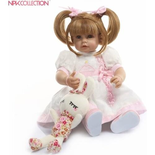 NPKCOLLECTION 50cm Silicone Reborn Baby Doll Toys Vinyl Princess Toddler Babies Girls Birthday Gift Child Play House Toy