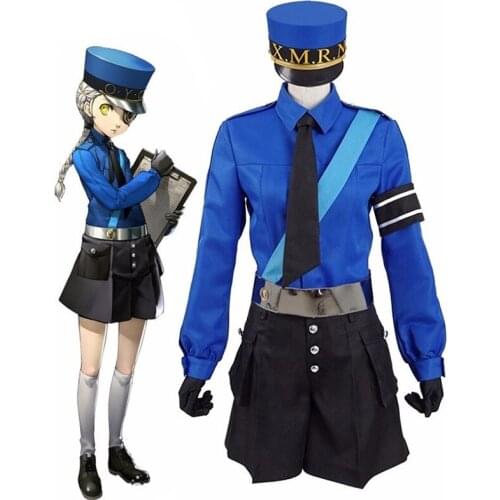 Persona 5 Caroline and Justine Twin Prison Wardens Cosplay Costume Adult Halloween Unisex Police Women Sheriff Uniforms Suit