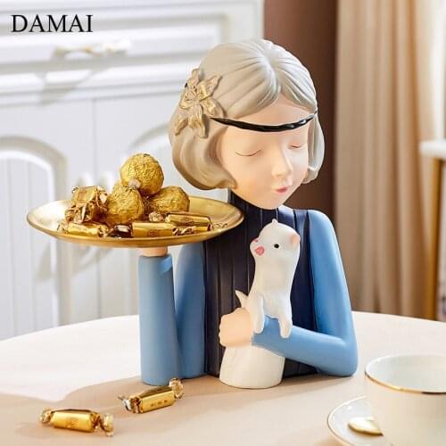 Girl Trays Decorative Cosmetic Jewelry Storage Tray Candy Snacks Dessert Plates Living Room Desktop Decoration Ornaments