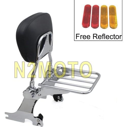 Motorcycle Adjustable Sissy Bar Passenger Backrest Detachable Luggage Rack for Harley Sportster XL 1200 883 2004-UP