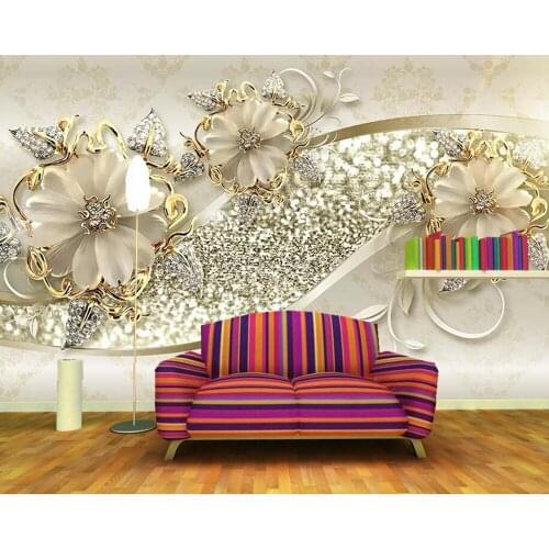 Luxury gold 3d European pattern jewelry wallpaper,living room sofa TV wall bedroom kitchen wall papers home decor restaurant
